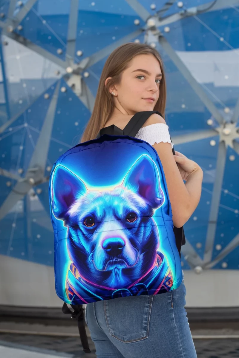 Blue Watercolor Dog Portrait Print Backpack 2