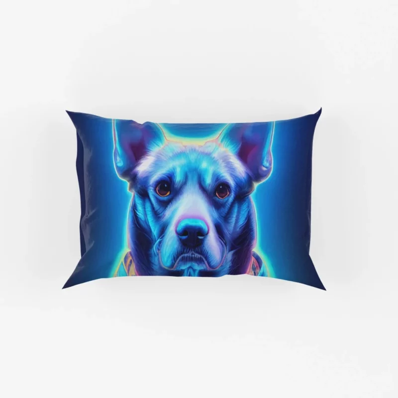 Blue Watercolor Dog Portrait Print Pillow Cases