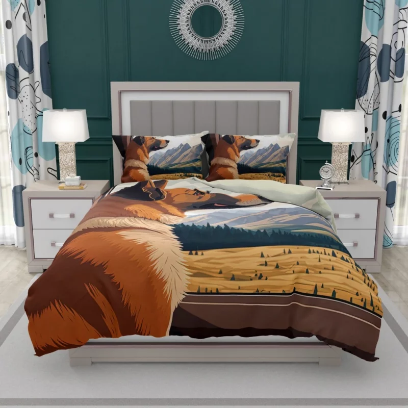 Brown Formosan Mountain Dog Sculpture Bedding Set 1