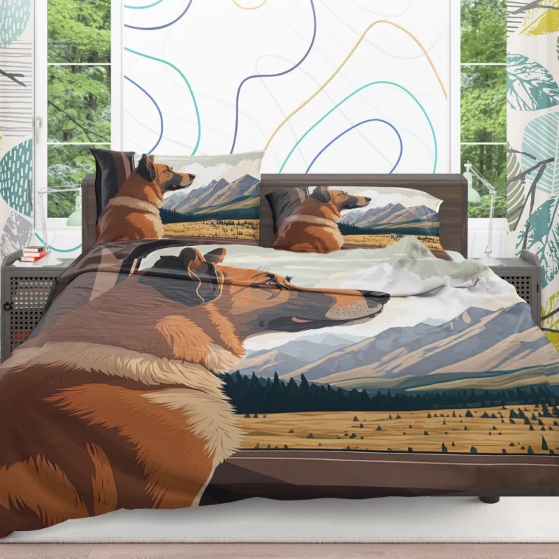 Brown Formosan Mountain Dog Sculpture Bedding Set