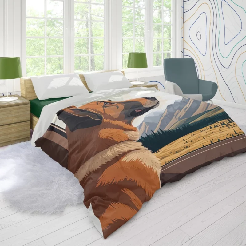 Brown Formosan Mountain Dog Sculpture Duvet Cover