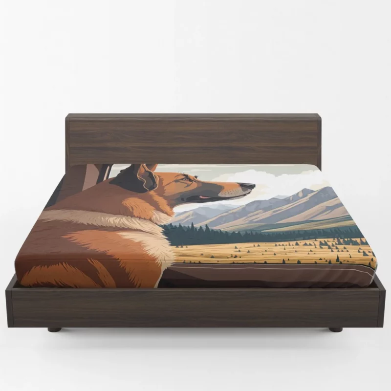 Brown Formosan Mountain Dog Sculpture Fitted Sheet 1