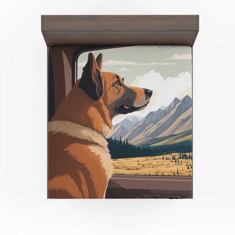 Brown Formosan Mountain Dog Sculpture Fitted Sheet