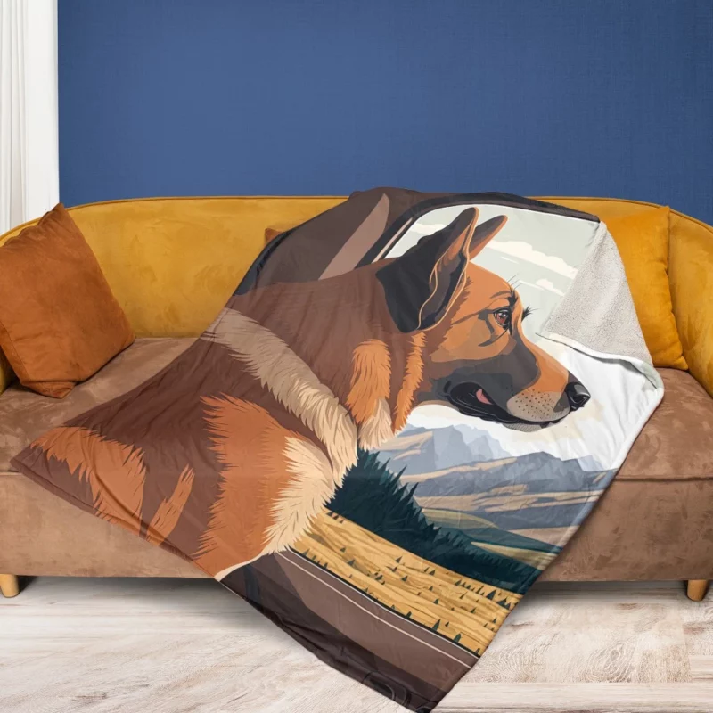 Brown Formosan Mountain Dog Sculpture Fleece Blanket 1