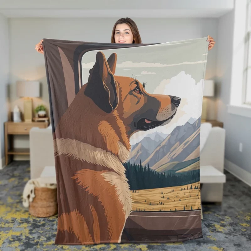 Brown Formosan Mountain Dog Sculpture Fleece Blanket 2