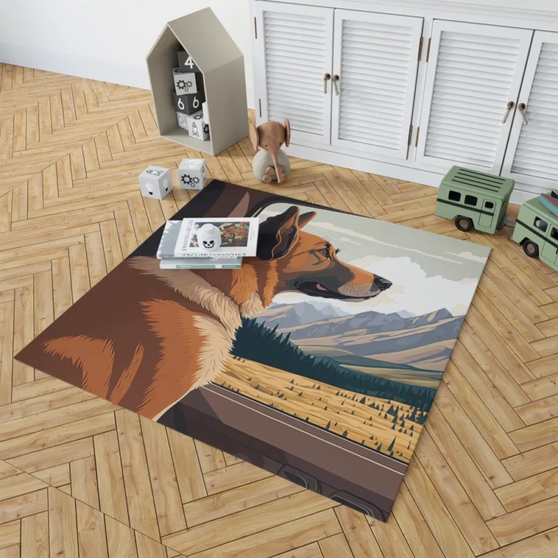 Brown Formosan Mountain Dog Sculpture Rug 1