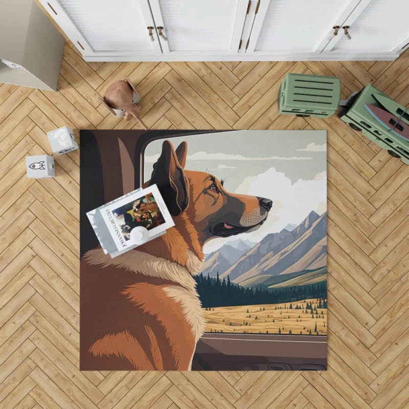 Brown Formosan Mountain Dog Sculpture Rug