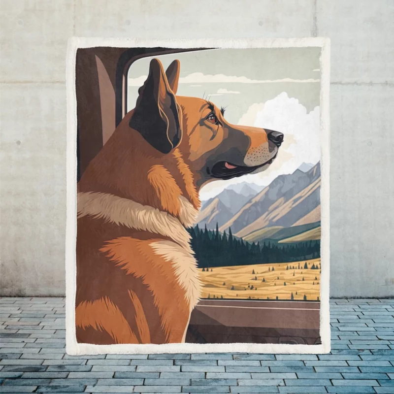 Brown Formosan Mountain Dog Sculpture Sherpa Fleece Blanket