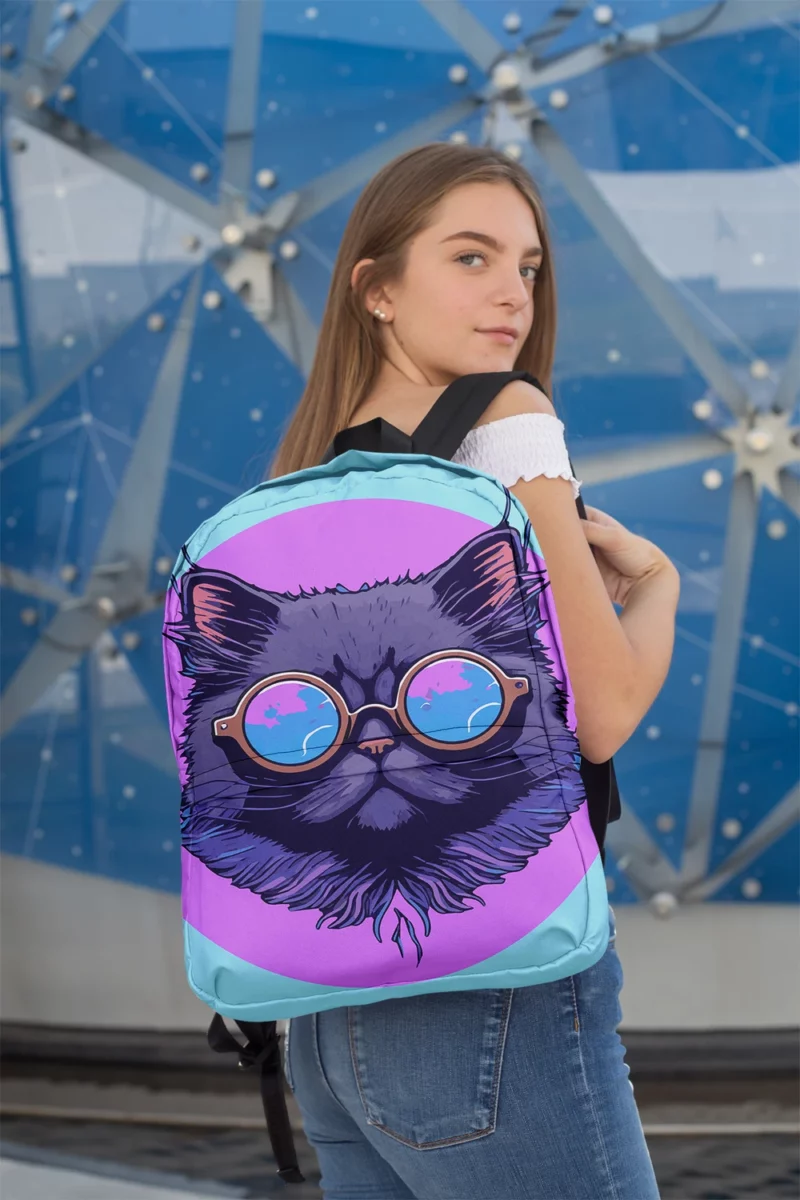 Cartoon Cat Mascot Logo Backpack 2