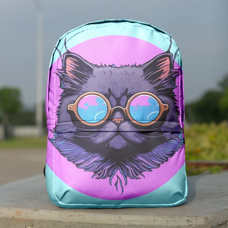 Cartoon Cat Mascot Logo Backpack