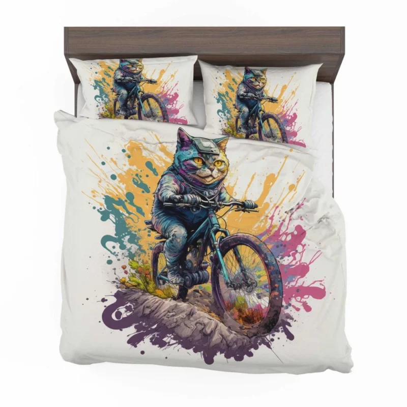 Cat Bike Helmet with Cat Design Bedding Set 2