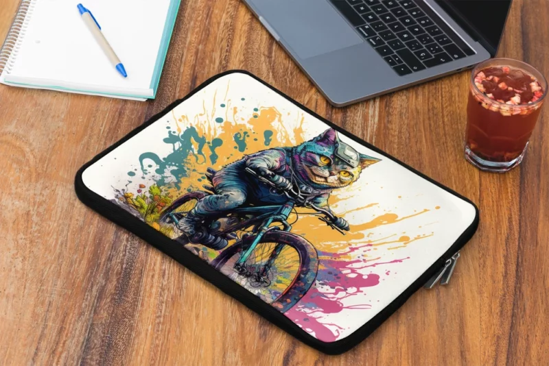 Cat Bike Helmet with Cat Design Laptop Sleeve 2