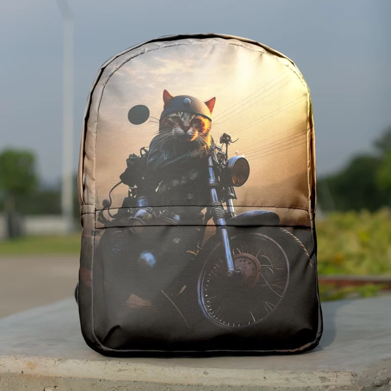 Cat Biker in Full Gear Backpack