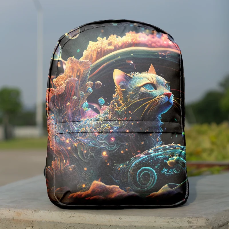 Cat Shaped Sea Coral Art Backpack