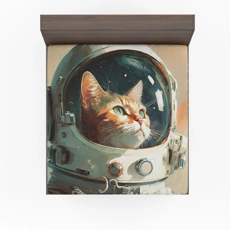 Cat as Astronaut Fitted Sheet