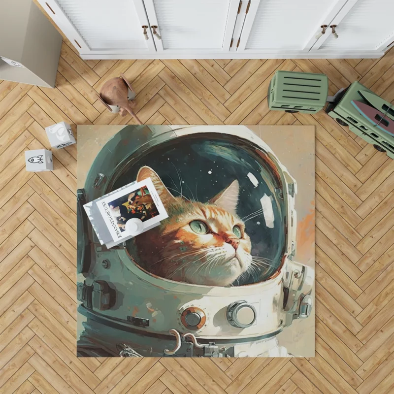 Cat as Astronaut Rug