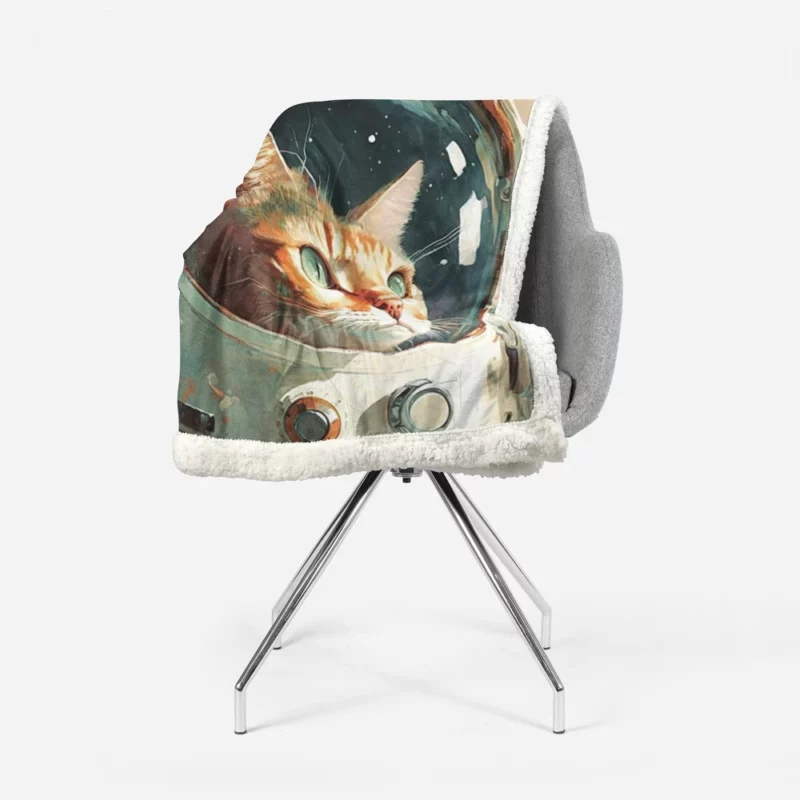 Cat as Astronaut Sherpa Fleece Blanket 1