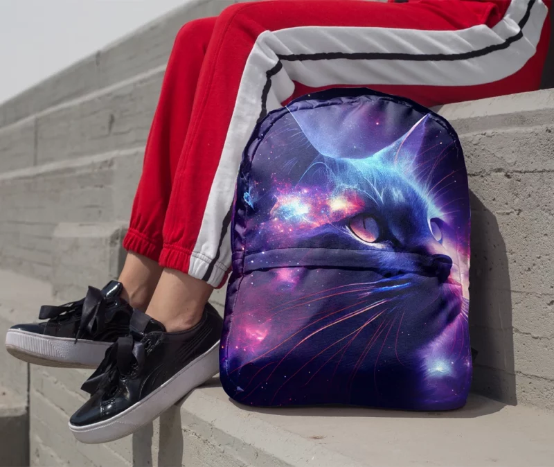 Cat in Night Sky Art Backpack 1