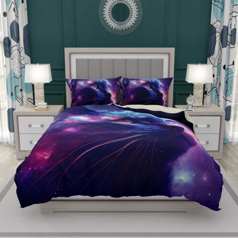 Cat in Night Sky Art Bedding Set 1