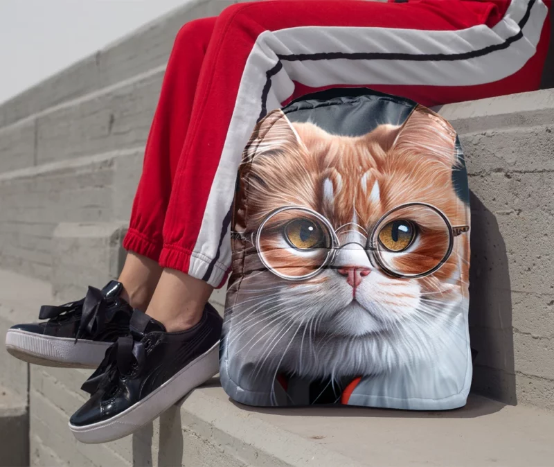 Cat with Glasses and Tie Backpack 1