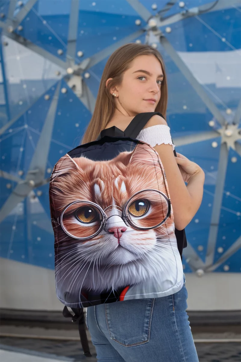 Cat with Glasses and Tie Backpack 2