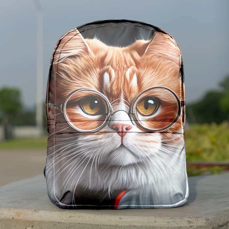 Cat with Glasses and Tie Backpack