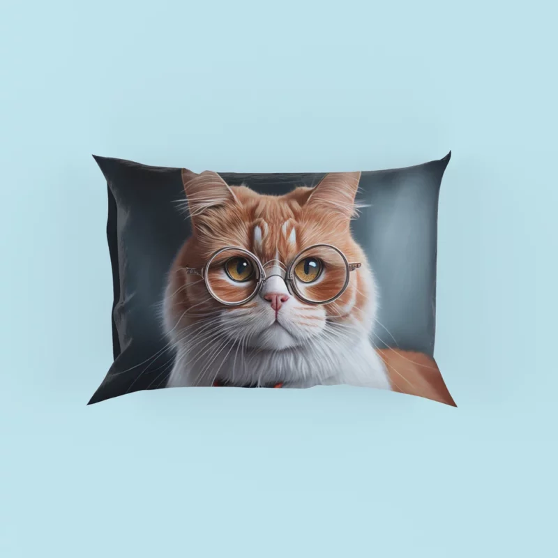 Cat with Glasses and Tie Pillow Cases