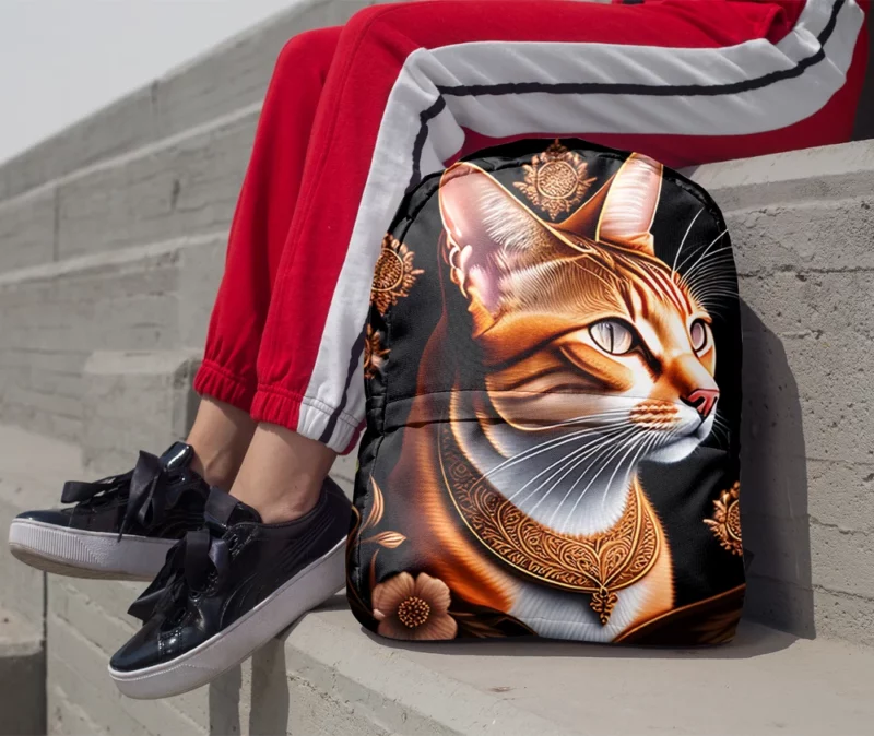 Cat with Golden Accents Backpack 1