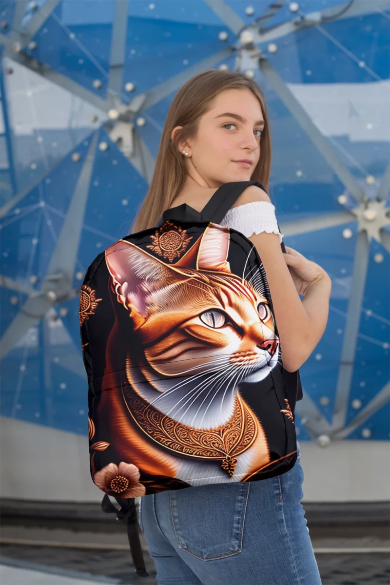 Cat with Golden Accents Backpack 2