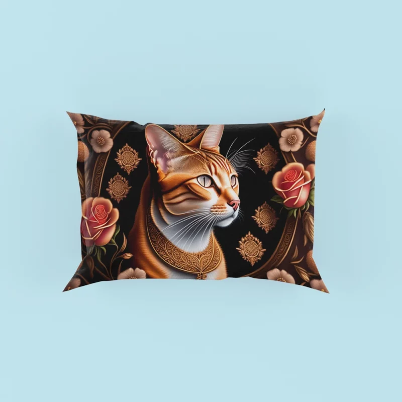 Cat with Golden Accents Pillow Cases