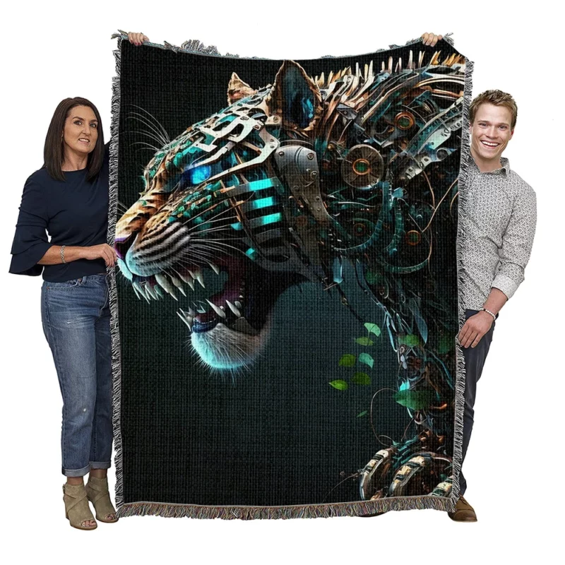 Chain Headed Tiger Woven Blanket