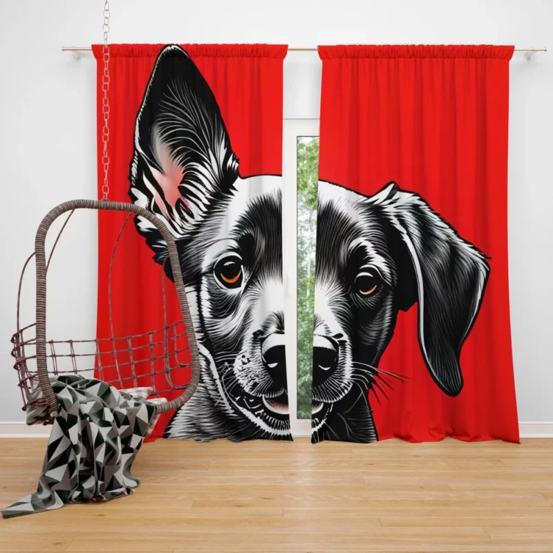 Charming Little Pooch Window Curtain