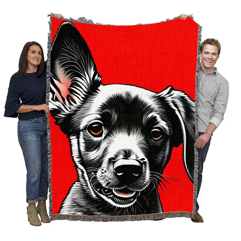 Charming Little Pooch Woven Blanket