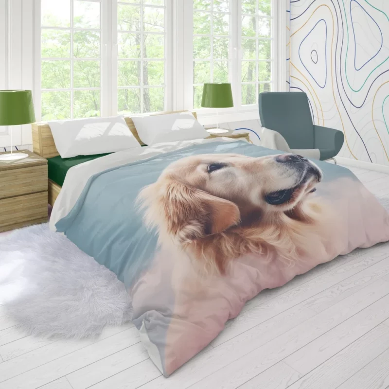 Cloudy Dog Background Duvet Cover