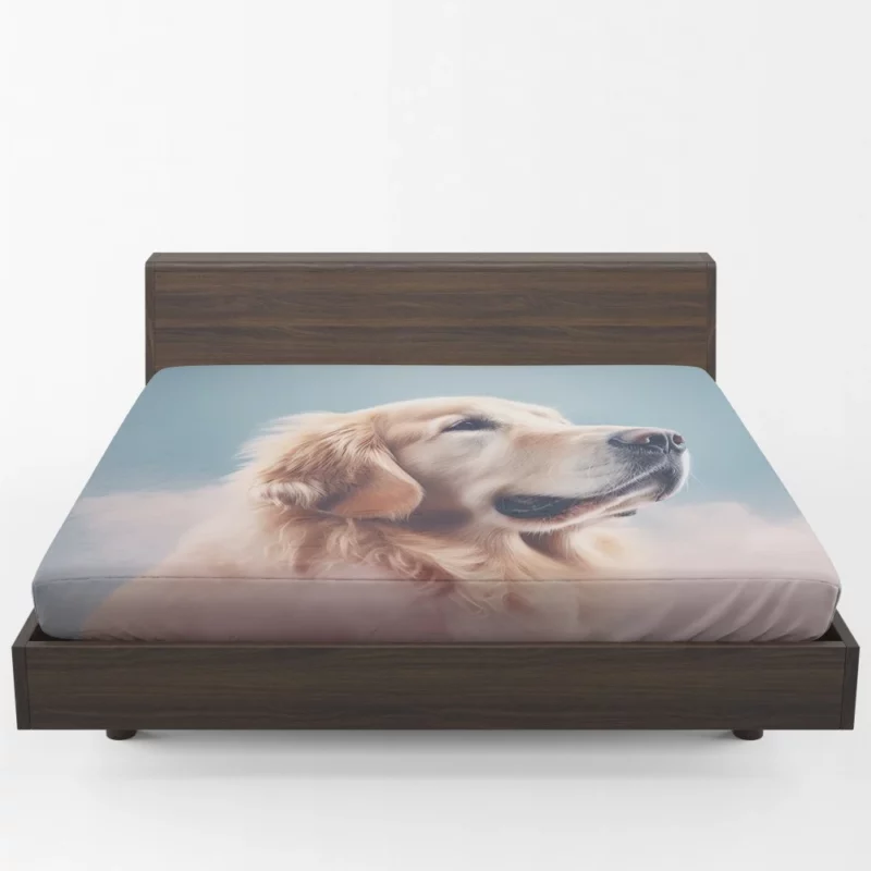 Cloudy Dog Background Fitted Sheet 1