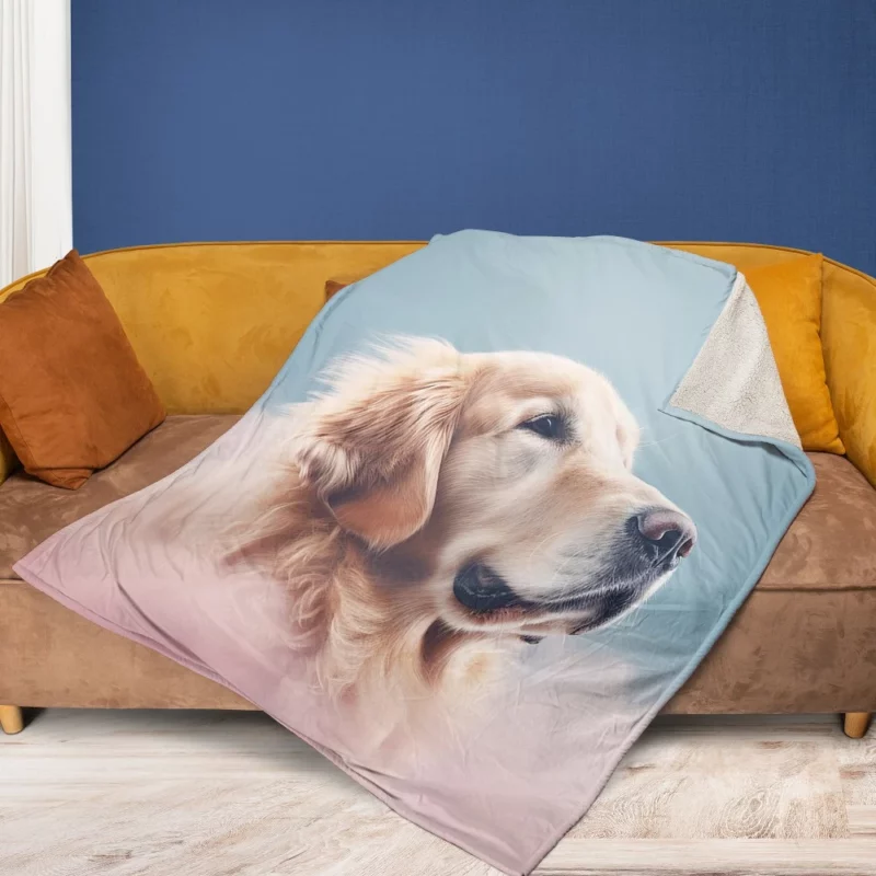 Cloudy Dog Background Fleece Blanket 1