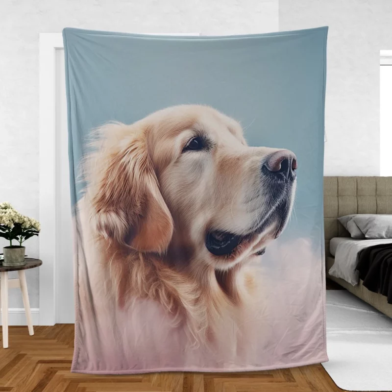 Cloudy Dog Background Fleece Blanket