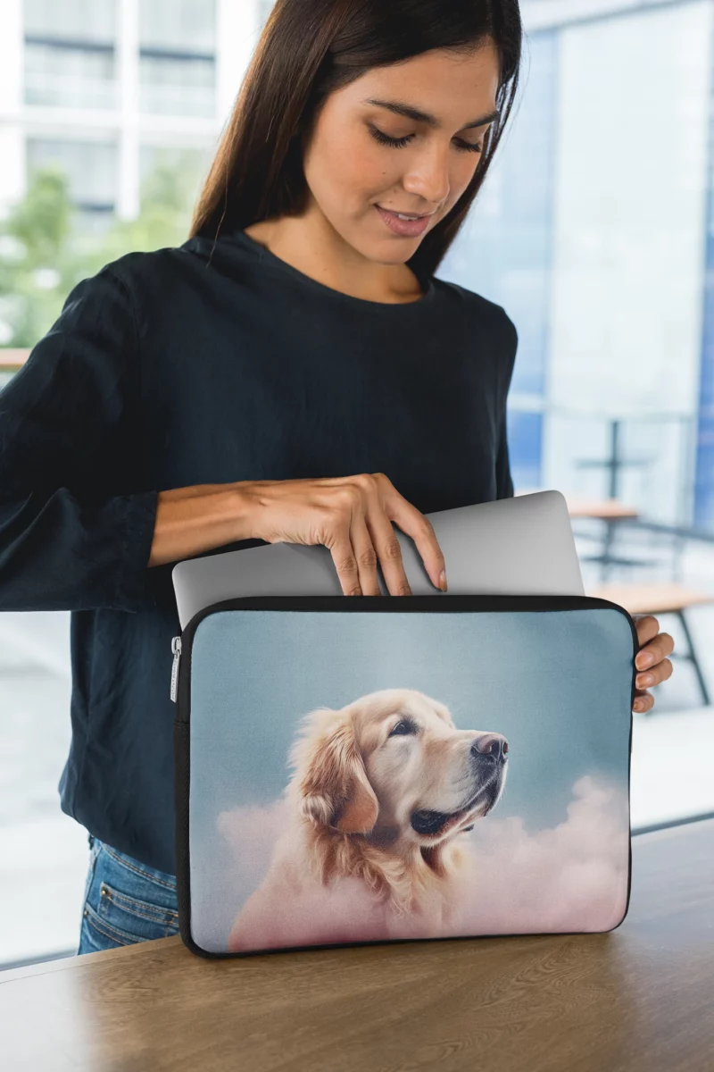 Cloudy Dog Background Laptop Sleeve 1