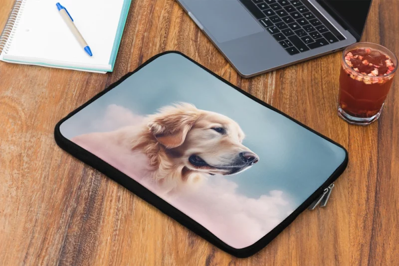 Cloudy Dog Background Laptop Sleeve 2