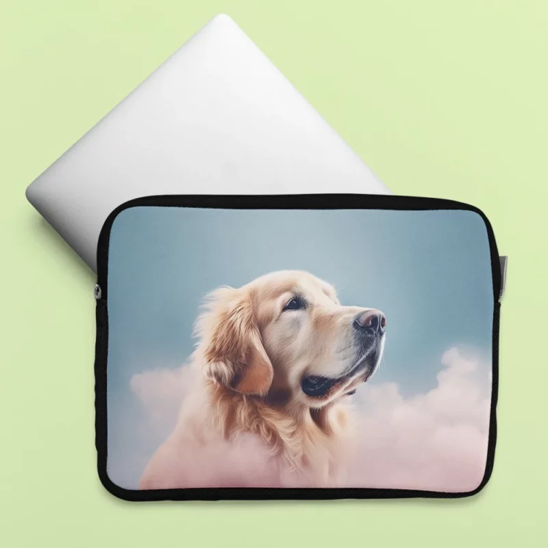 Cloudy Dog Background Laptop Sleeve