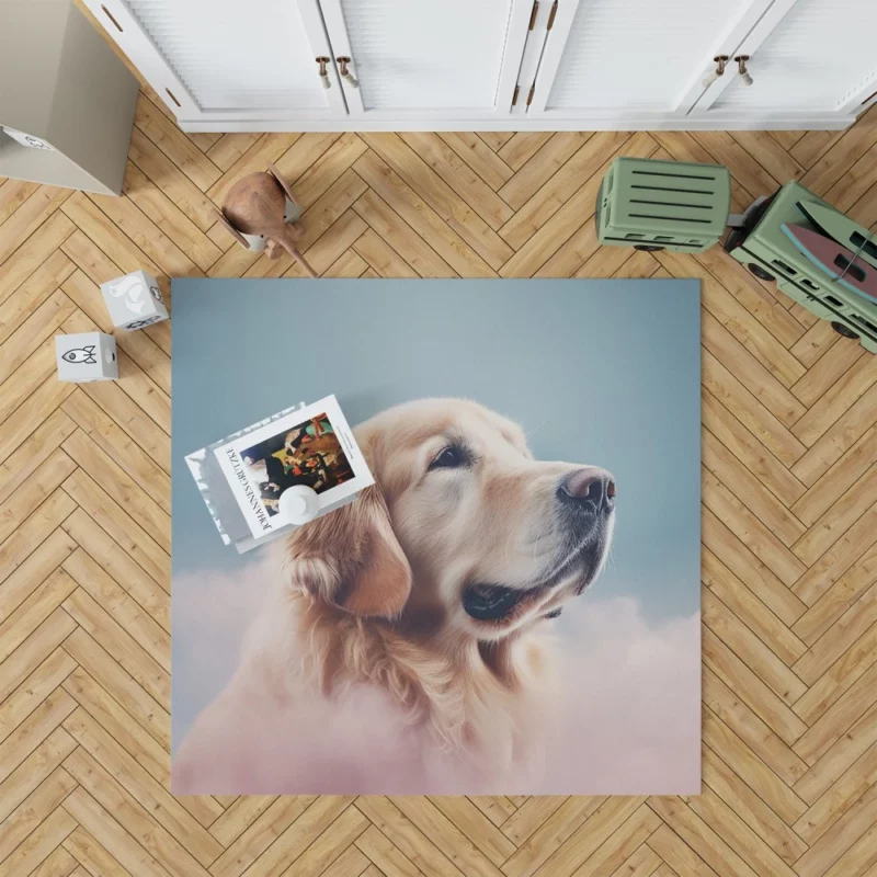 Cloudy Dog Background Rug