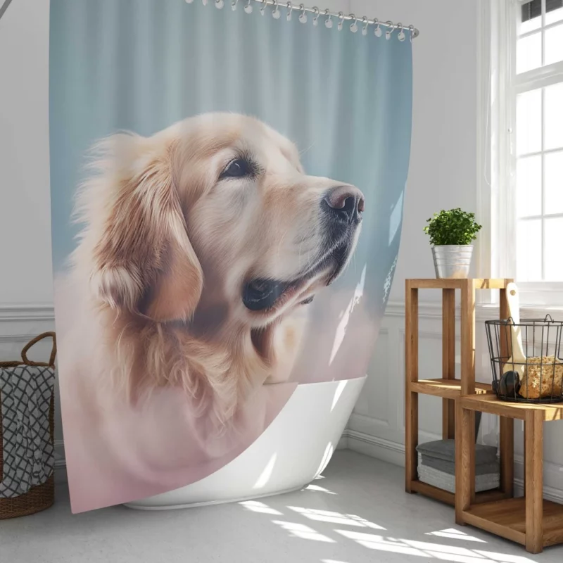 Cloudy Dog Background Shower Curtain