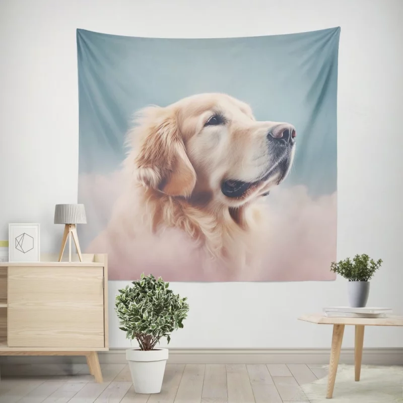 Cloudy Dog Background Wall Tapestry