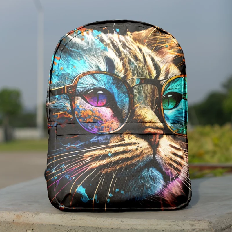 Colorful Abstract Stylish Cat Backpack