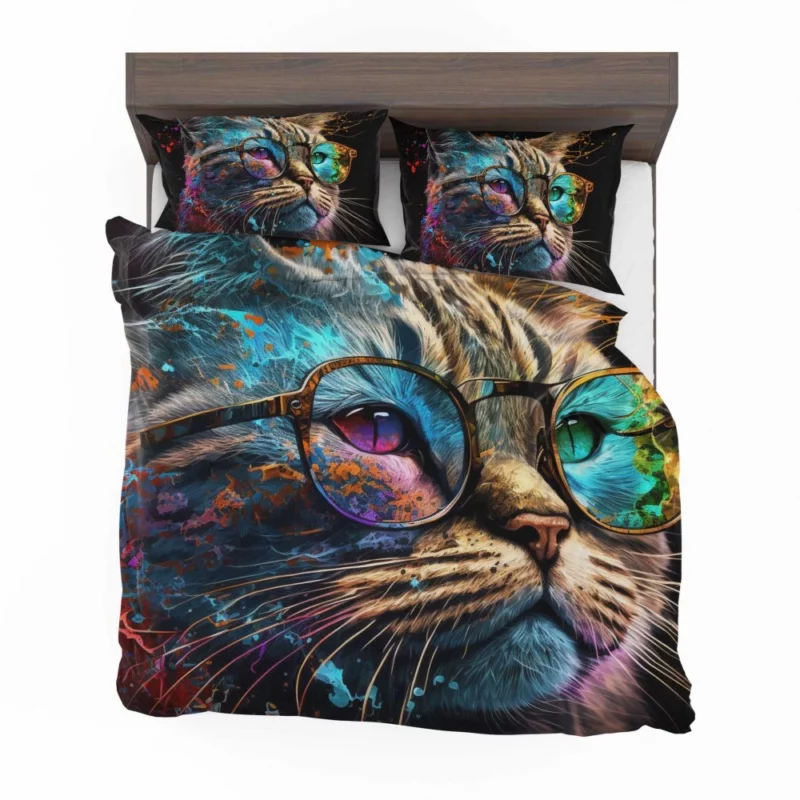 Colorful Abstract Stylish Cat Bedding Set 2