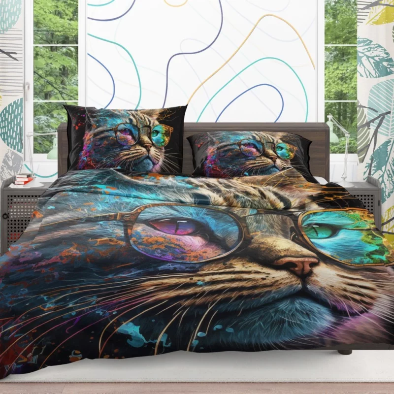 Colorful Abstract Stylish Cat Bedding Set