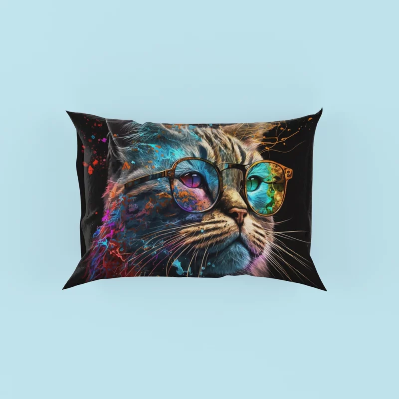 Colorful Abstract Stylish Cat Pillow Cases