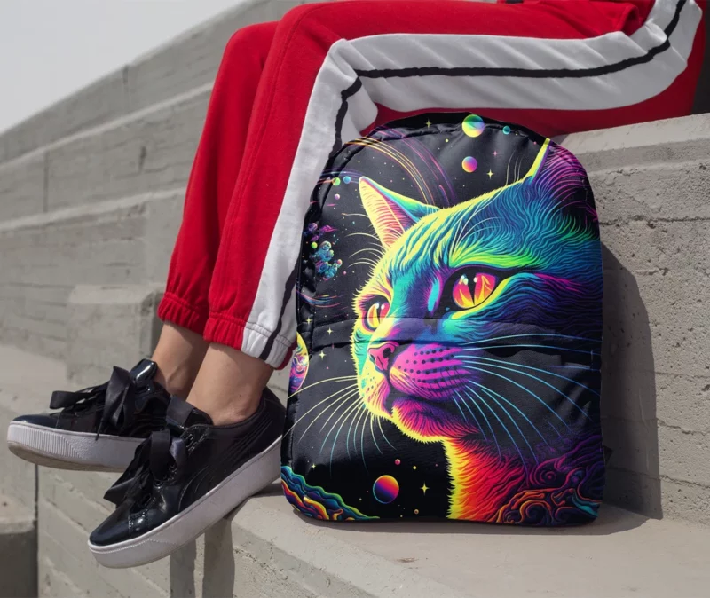 Colorful Cat with Cat It Title Backpack 1