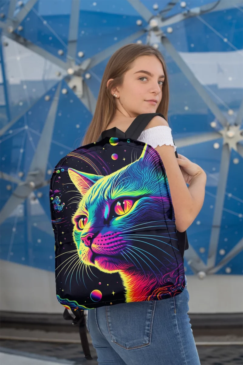 Colorful Cat with Cat It Title Backpack 2