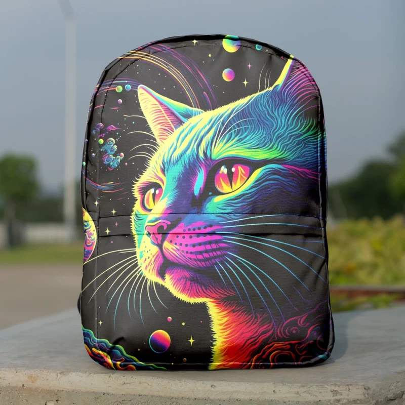 Colorful Cat with Cat It Title Backpack